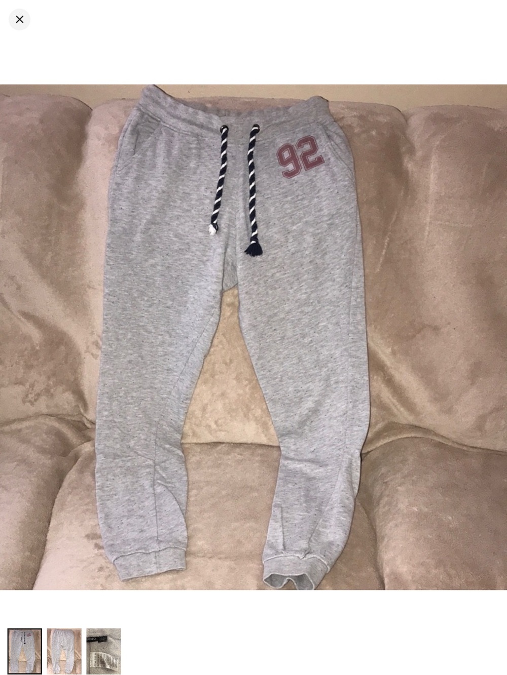Esmara small heathered grey sweatpants with 92 graphic